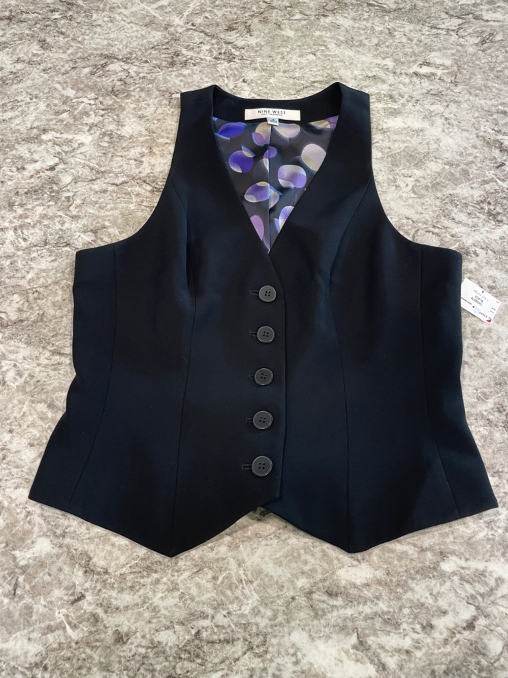 Nine West Suit Vest Size 8 Black